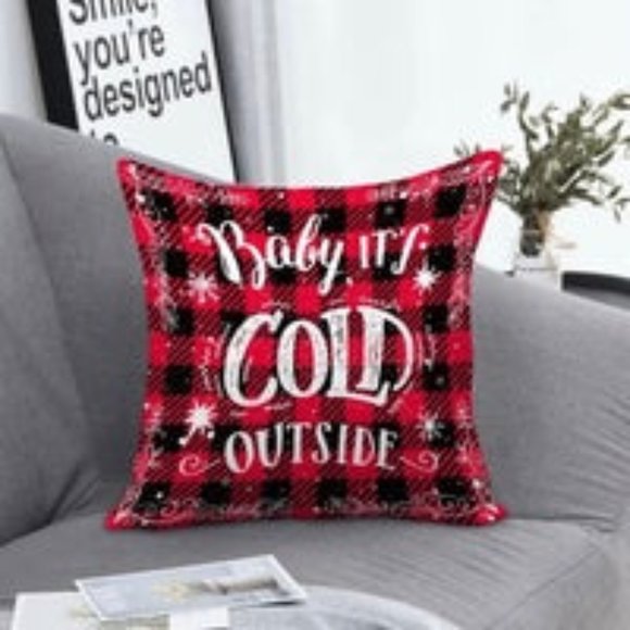 Plaid Christmas Throw Pillow - Picture 1 of 2